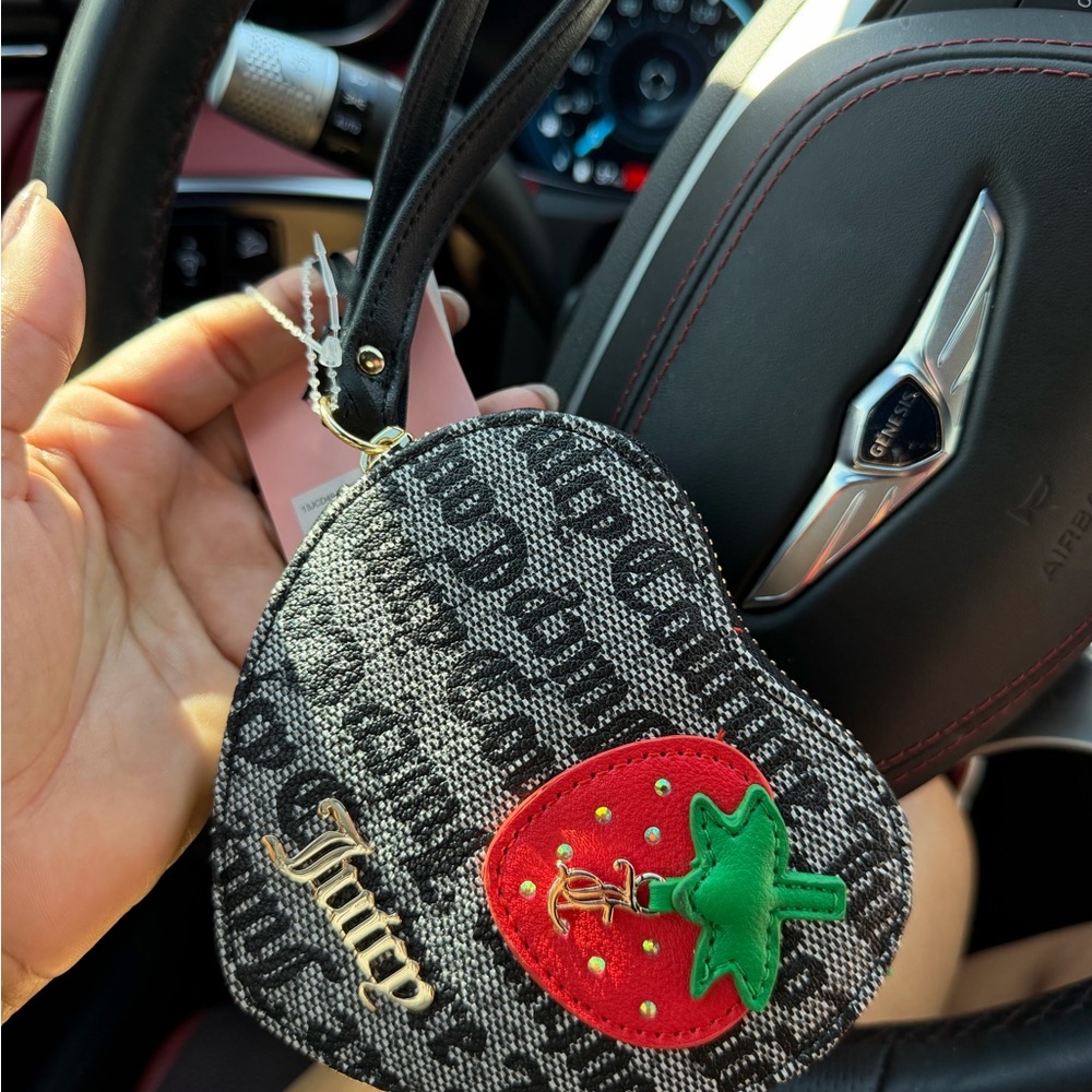 Juicy Couture Black and Red Heart Wristlet